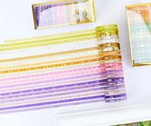 20 Kleuren plus Gouden Vormen Washi Tapes Geel tot Paars | Twintig Verschillende Washi Tapes in Meerdere Kleuren en Patronen | Gouden Patronen | Masking Tapes | Bullet Journal | Pl