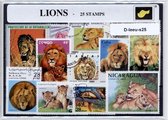 Leeuwen – Luxe Postzegel pakket (A6 formaat) : collectie van 25 verschillende postzegels van leeuwen – kan als ansichtkaart in een A6 envelop, authentiek cadeau, kado tip, geschenk, kaart, leeuw, dieren, roofdieren, leeuwin, afrika, safari