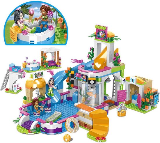 DW4Trading® Maison de rêve pour filles avec piscine et toboggan 696 pièces  compatible Lego | bol.com