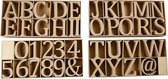 Houten Letters. Nummers en Symbolen. H: 13 cm. 2 cm. mdf - 160 st