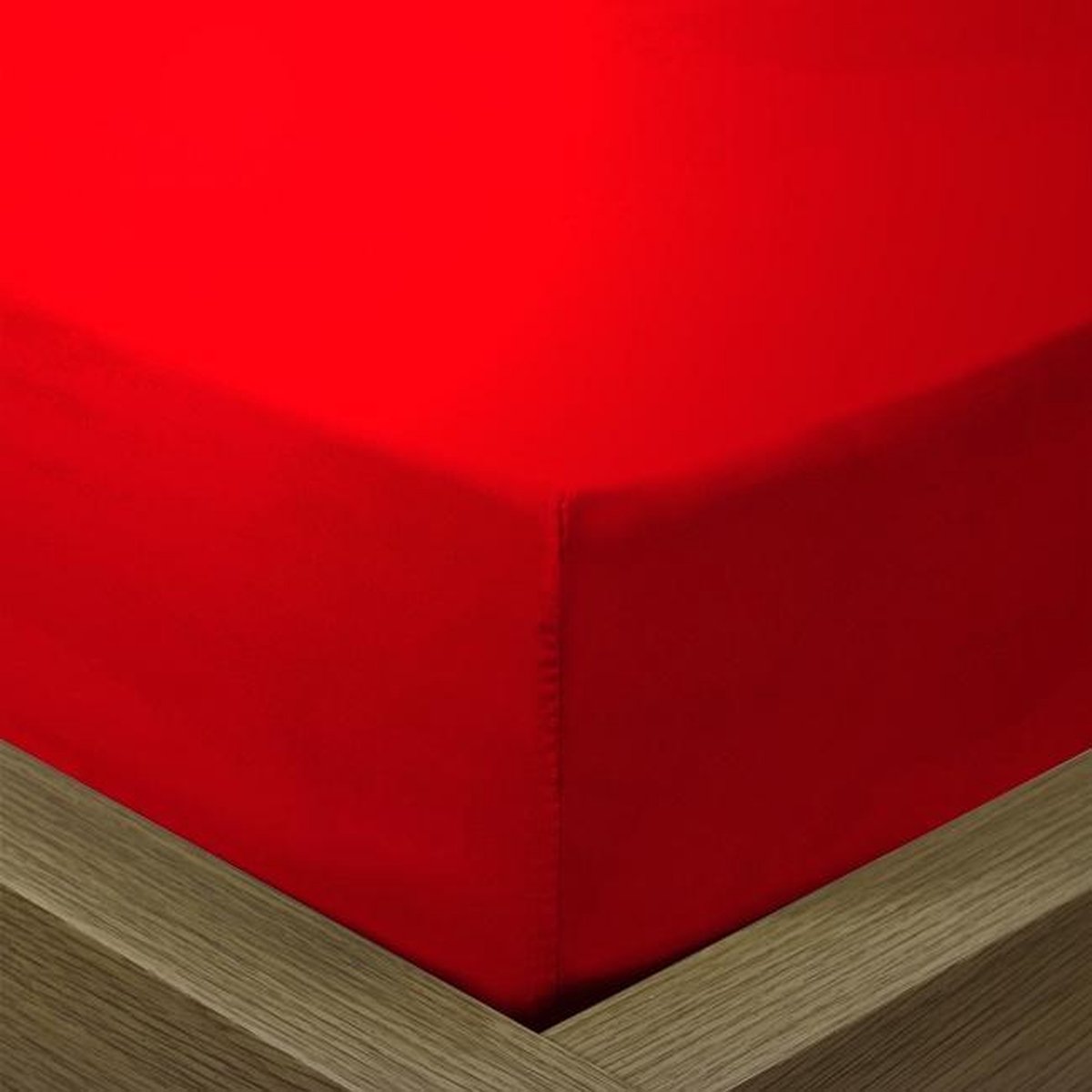 Hoeslaken Katoen Rood 180x200 + 30cm