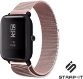 Milanees Smartwatch bandje - Geschikt voor  Xiaomi Amazfit Bip Milanese band - roze - Strap-it Horlogeband / Polsband / Armband