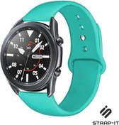 Siliconen Smartwatch bandje - Geschikt voor  Samsung Galaxy Watch 3 sport band 45mm - aqua - Strap-it Horlogeband / Polsband / Armband