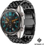 Stalen Smartwatch bandje - Geschikt voor  Huawei Watch GT / GT 2 stalen draak band - zwart - 46mm - Strap-it Horlogeband / Polsband / Armband