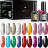 Gel Nagellak Set Soak Off UV Nagellak Set 18 Kleuren Base en Top Coat Losweken Gel Nagellak Voor Nail Art Set