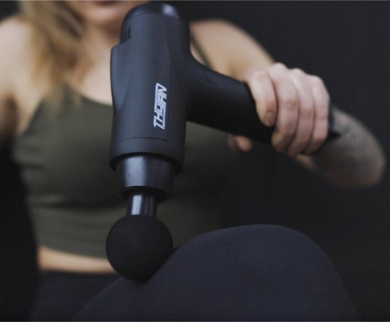 Massage Gun Professioneel Klop en Compressie Massage Apparaat voor - Nek, Rug en Fullbody - Acupressuur - 6 Opzetstukken - Koffer - 30 Standen - Zwart