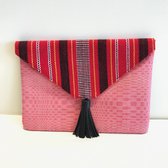 Clutch/ etui, handgeweven uit Ilocos, Filipijnen *Rood
