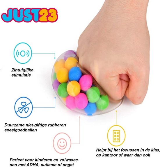 JUST23 DNA stress Ball - Fidget toys - Stressbal - Regenboog - JUST23
