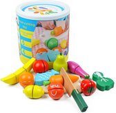 Houten Speelgoed Theeset met aardbeien doos - 16 stuks - Speelgoed eten en drinken - Thee services - Rollenspel - kinderen - 3 jaar - Gift - Cadeau