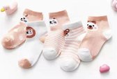5 paar New born Baby sokken - set babysokjes - 0-6 maanden - oranje babysokken - multipack - dierensokken - beestenboel