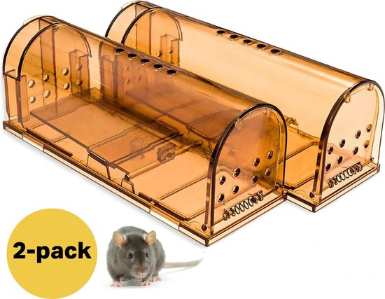 Vivid green diervriendelijke muizenval voor binnen & buiten - muizenvallen - muizenverjager - mouse trap - 2 pack - oranje