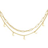 Ketting chains and moons goud