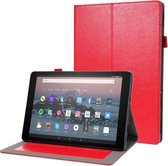 Voor Amazon Kindle Fire HD 10 2021 Business Horizontale Flip PU-lederen hoes met tweevoudige houder en kaartsleuven en pensleuf (rood)