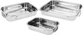 Braadslede / Braadslee - RVS - Set van 3 Stuks