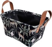 Opbergmand - Jungle Dieren - Suede - Groen - 30x20x16 cm