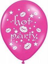 6 Ballonnen 30cm Hot party roze - vrijgezellenfeest - roze - ballon - party