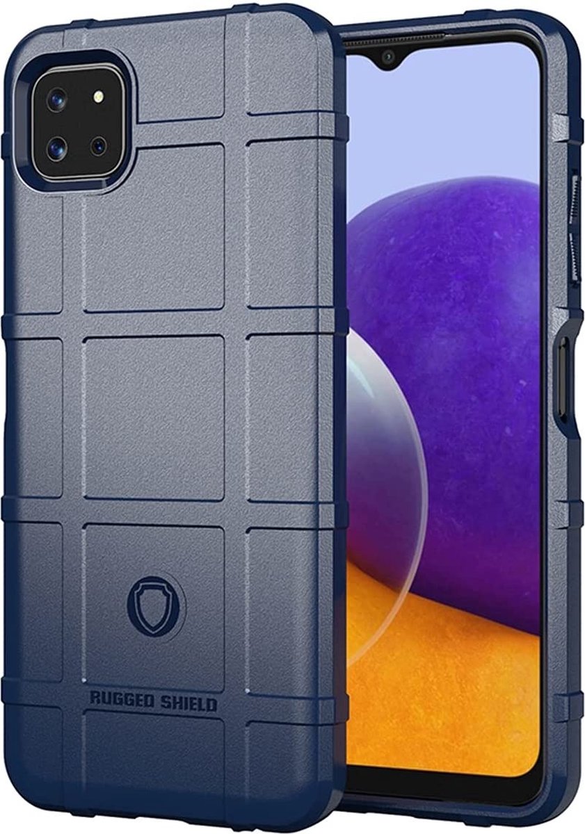 ShieldCase Rugged Shield hoesje geschikt voor Samsung Galaxy A22 5G - schokbestendige TPU case geschikt voor Samsung Galaxy A22 5G hoesje - blauw