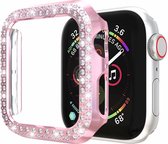 Hoesje geschikt voor Apple Watch 38MM - Bumper hoesje - Diamant - TPU - Roze