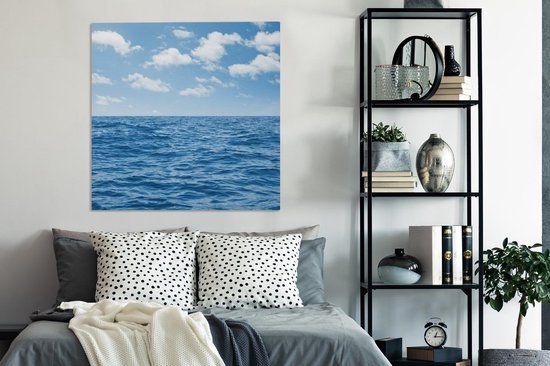 Tableau sur toile Mer - Nuages ​​- Blauw - 90x90 cm - Décoration murale