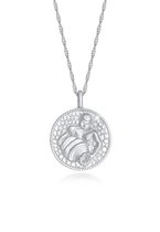 Elli Dames Halsketting Dames Zodiac Aquarius Munt Antieke Trend Astro in 925 Sterling Zilver