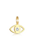 Elli Dames Hanger Dames Evil Eye Symbol Trend Minimal met Kristallen in 925 Sterling Zilver Verguld