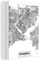 Peinture sur Toile Carte - Istanbul - Turquie - Simple - 60x80 cm - Décoration murale