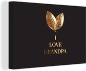 Canvas Schilderij Spreuken - I love grandpa - Quotes - Opa - 30x20 cm - Wanddecoratie - Vaderdag cadeau - Geschenk - Cadeautje voor hem - Tip - Mannen