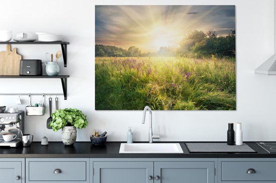 Peintures sur Toile Fleurs - Soleil - Printemps - 120x90 cm - Décoration murale