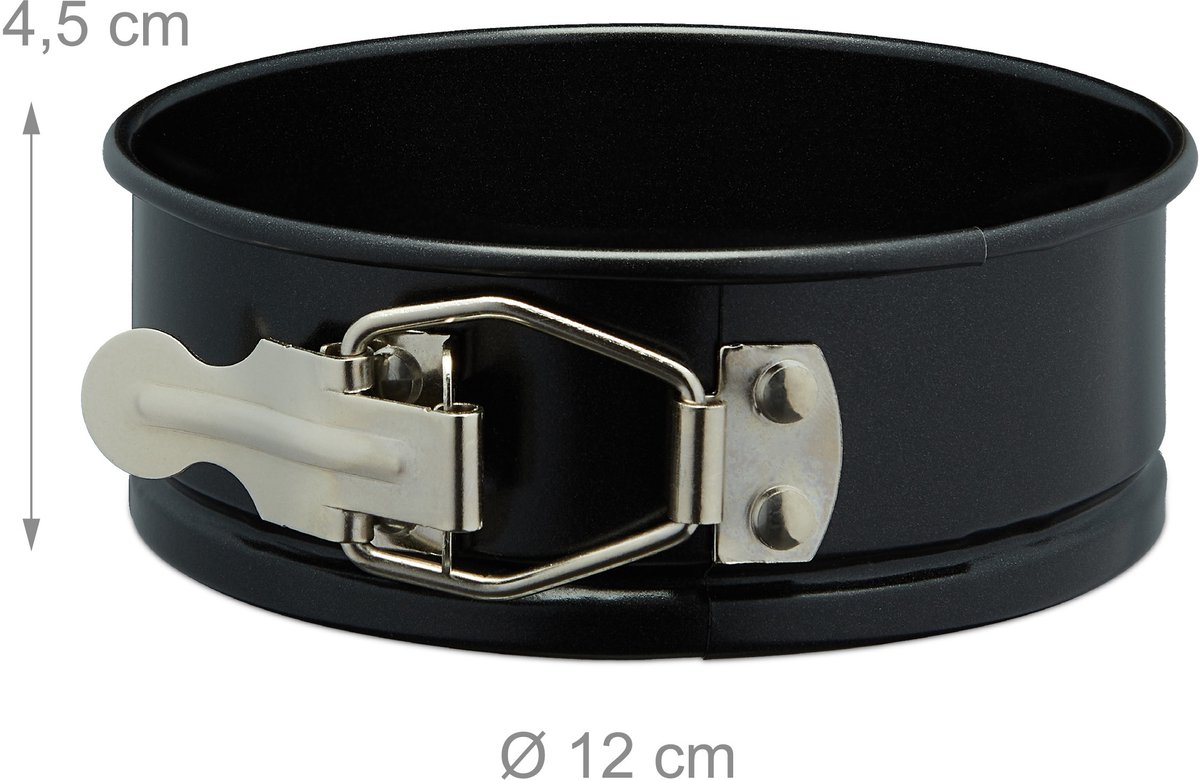 springvorm - klein - set van 5 - Ø 12 cm - rond - taartvorm - 250° C hittebestendig – foto 7