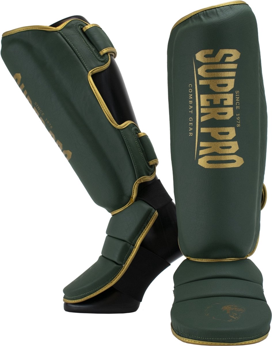 Super Pro Combat Gear Scheenbeschermer Protector SE Groen/Goud Extra Small
