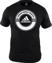 adidas T-Shirt Combat Sports Zwart/Wit Extra Small
