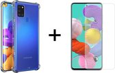 iParadise Samsung A21s Hoesje - Samsung Galaxy A21S hoesje transparant shock proof case hoes cover hoesjes - 1x samsung galaxy a21s screenprotector