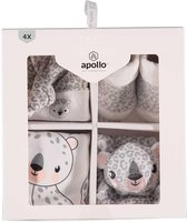 Apollo Baby Giftbox Cadeaudoos Leopard (4delig) daily basics Wit, Grijs, Roze