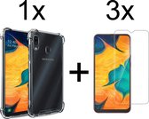 iParadise Samsung A20e Hoesje - Samsung Galaxy A20E hoesje transparant shock proof case hoes cover hoesjes - 3x samsung galaxy a20e screenprotector
