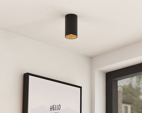 Arcchio - plafonnier - 1 lumière - aluminium - H: 10,5 cm - GU10 - noir