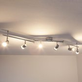 Lindby - LED plafondlamp - 6 lichts - metaal - H: 15.5 cm - GU10 - chroom - Inclusief lichtbronnen