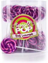 Swigle - Mini lolly roze/ paars- Pink lemonade- 50x 12 gram - Snoep