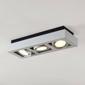 Arcchio - LED plafondlamp - 3 lichts - aluminium, metaal - H: 9 cm - GU10 - wit - Inclusief lichtbronnen