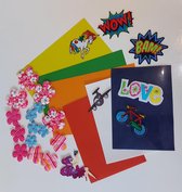 speelgoed - knutselkoffer - knutselbox DIY - knutselen voor kinderen - hobbypakket -  pimp je kledingstuk - flockfolie / flexfolie / strijkapplicaties carnaval pasen