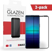 2-pack geschikt voor Sony Xperia 5 II Glazen Screenprotector / Full Cover gehard glas / Beschermglas / Tempered Glass / Glasplaatje - Zwart
