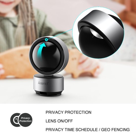 Arenti DOME1 - Beveiligingscamera Voor Binnen - Wi-Fi-camera - 2K Ultra HD - Zwart - Pan Tilt - Beweegbaar - Beweeg en Geluidsdetectie van Arenti — afbeelding 3