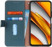 Xiaomi Poco F3 / Mi 11i Hoesje Wallet Book Case Echt Leer Groen