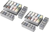 6 stuks- Verstelbare- Multi Grid- Plastic- Laden Organizer- Desktop- Opbergdozen- Multifunctionele- Organizer met deksel- Cosmetische Opbergdoos- Make-up Organizer- Sieraden opberglade- Diver