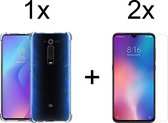 Xiaomi Mi 9T hoesje shock proof case transparant hoesjes cover hoes - 2x Xiaomi Mi 9T screenprotector