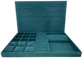 Dielay - Luxe Sieradendoos XL - Kist voor Sieraden - Juwelen Box - 60x40 cm - Groen