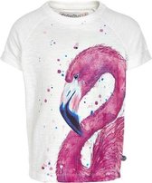 Minymo - meisjes T-shirt - flamingo - roze - Maat 104