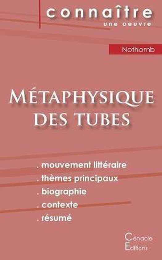 Fiche de lecture Métaphysique des tubes de Amélie Nothomb  ... - cover