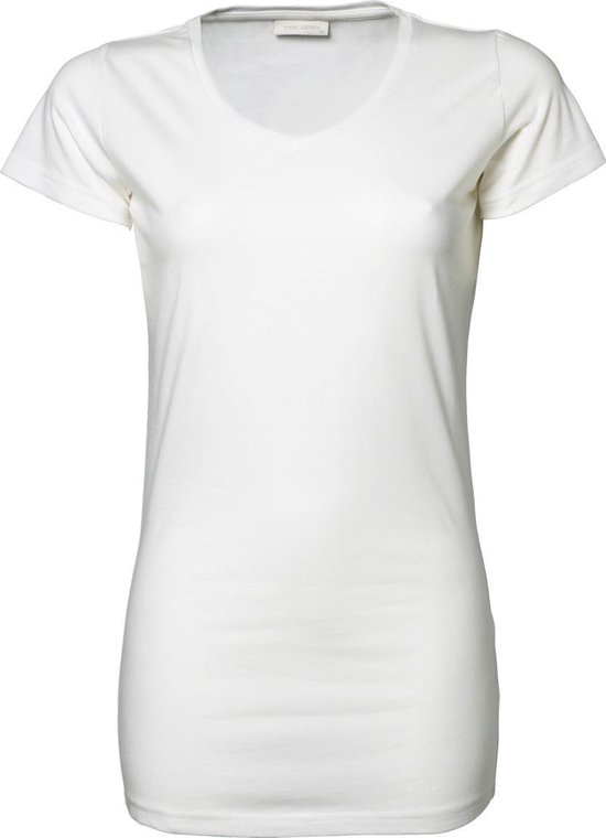 Tee Jays Dames Rekken Extra Lange Korte Mouwen T-Shirt (Wit)