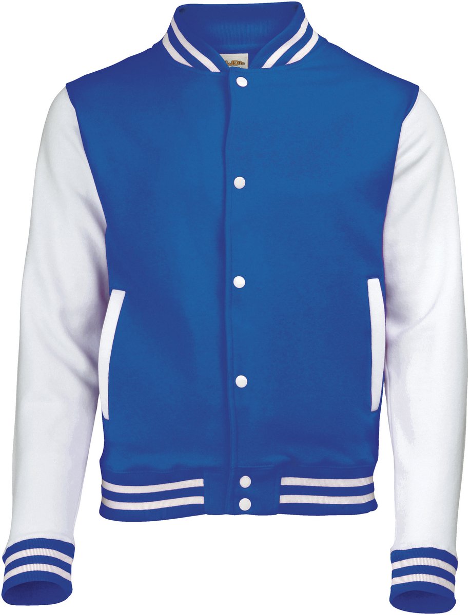 Awdis Kinder Unisex Varsity Jacket / Schoolkleding (Koningsblauw/Wit)