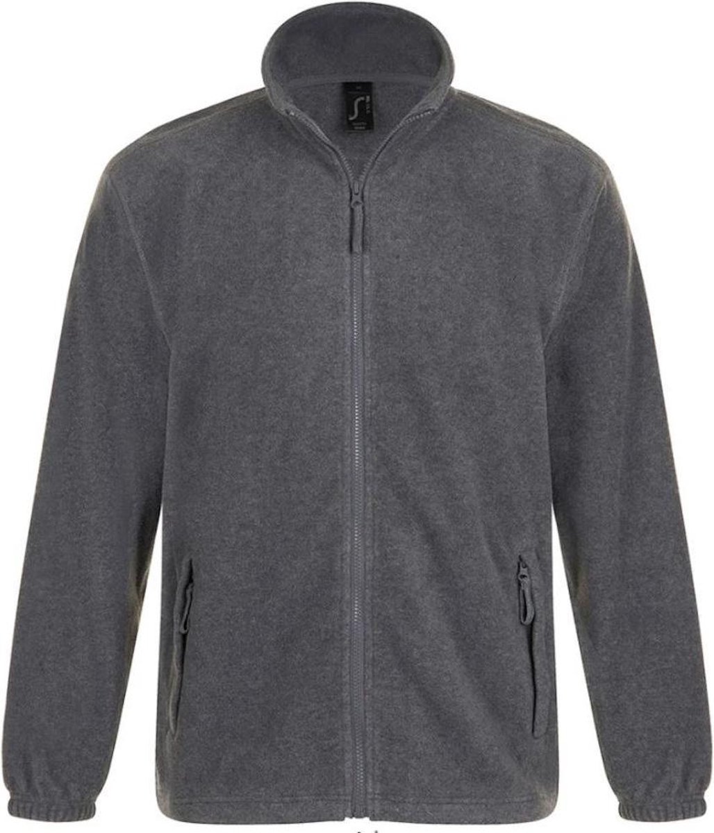 SOLS Heren North Full Zip Outdoor Fleece Jacket Grijze Mergel